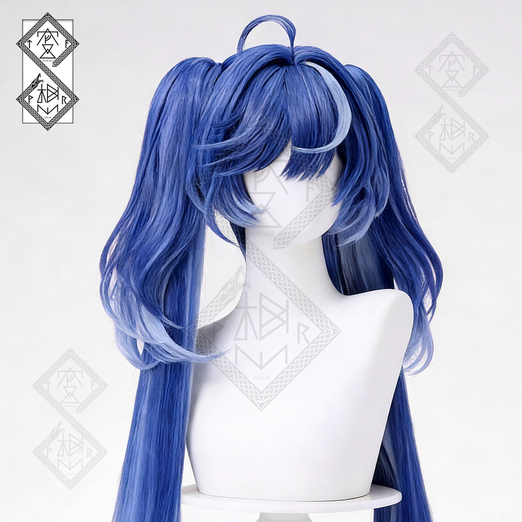 Wuthering Waves Iuno Cosplay Wig – Detachable Ponytail & Side Hairpiece, Realistic