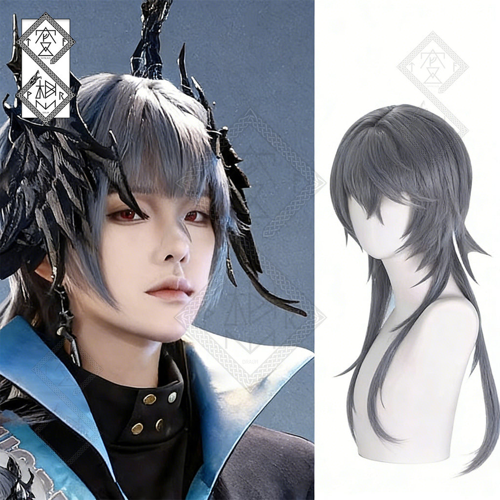Arknights Logos Cosplay Wig Long Layered Hair Banshee Style Anime Wig Heat Resistant Fiber