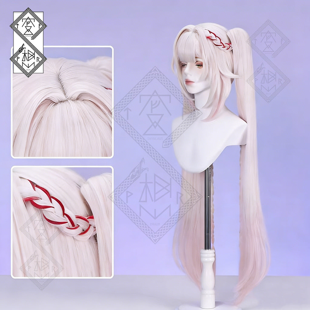 Honkai: Star Rail Sparkle Cosplay Wig – Pink Braided Twin Tails Synthetic Hair (Hanabi Sparkle Cos Wig)