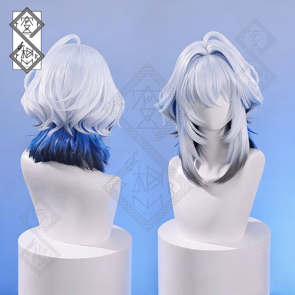 Wuthering Waves Galbrena Cosplay Wig – Gradient Sideburns, Realistic Synthetic Anime Wig for Costume