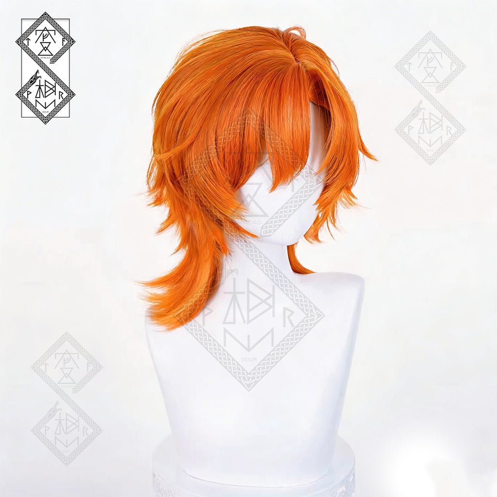 Zootopia 2 Nick Wilde Cosplay Wig Orange Mixed Color Anime Wig Heat Resistant Synthetic Hair(Style 2: Wolf Cut Version)