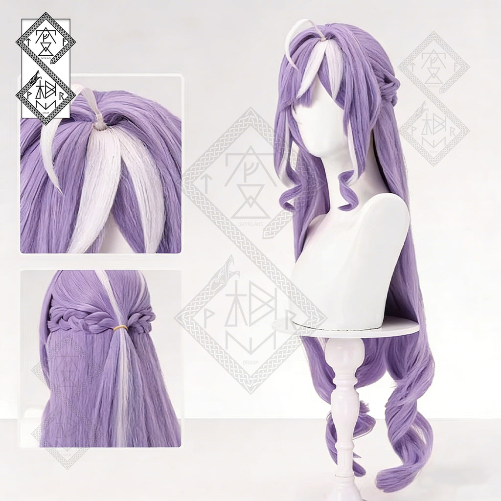 Zenless Zone Zero Vivian Banshee Cosplay Wig – Half Up Braided Wig with Highlights Curly Synthetic Hair