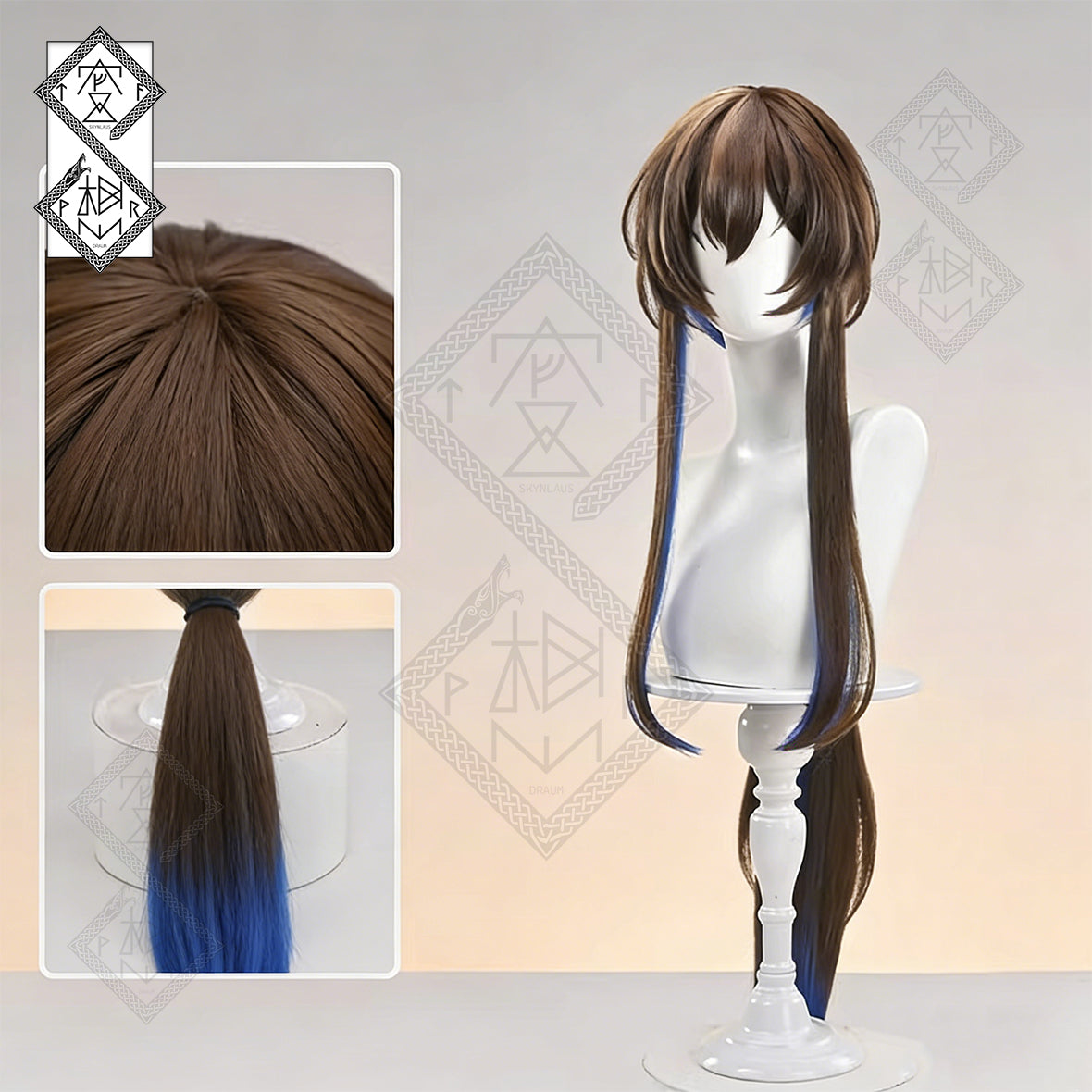 Arknights Amiya Cosplay Wig – Original Skin Gradient Braided Hair, Synhetic Hair for Rhythm Perception(Amiya Original Outfit Ver.)