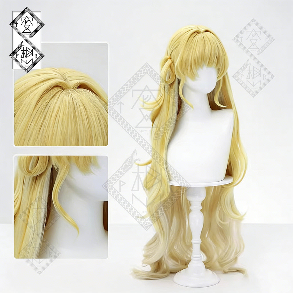 Honkai: Star Rail Phoebe Cosplay Wig – Layered Gradient Yellow Big Waves | Synthetic Anime Wig