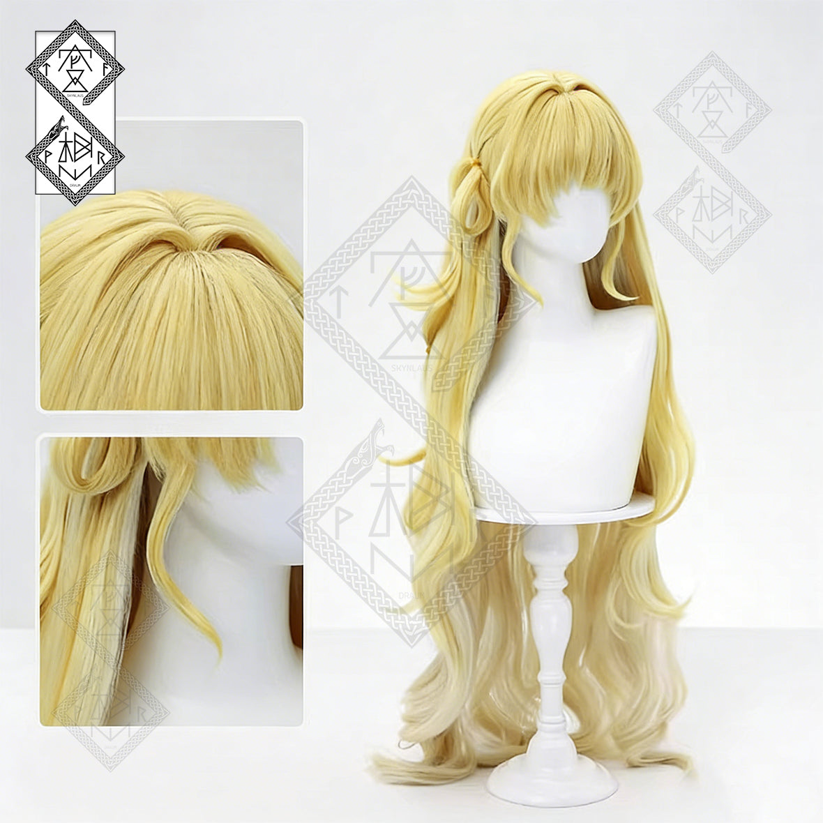 Honkai: Star Rail Phoebe Cosplay Wig – Layered Gradient Yellow Big Waves | Synthetic Anime Wig
