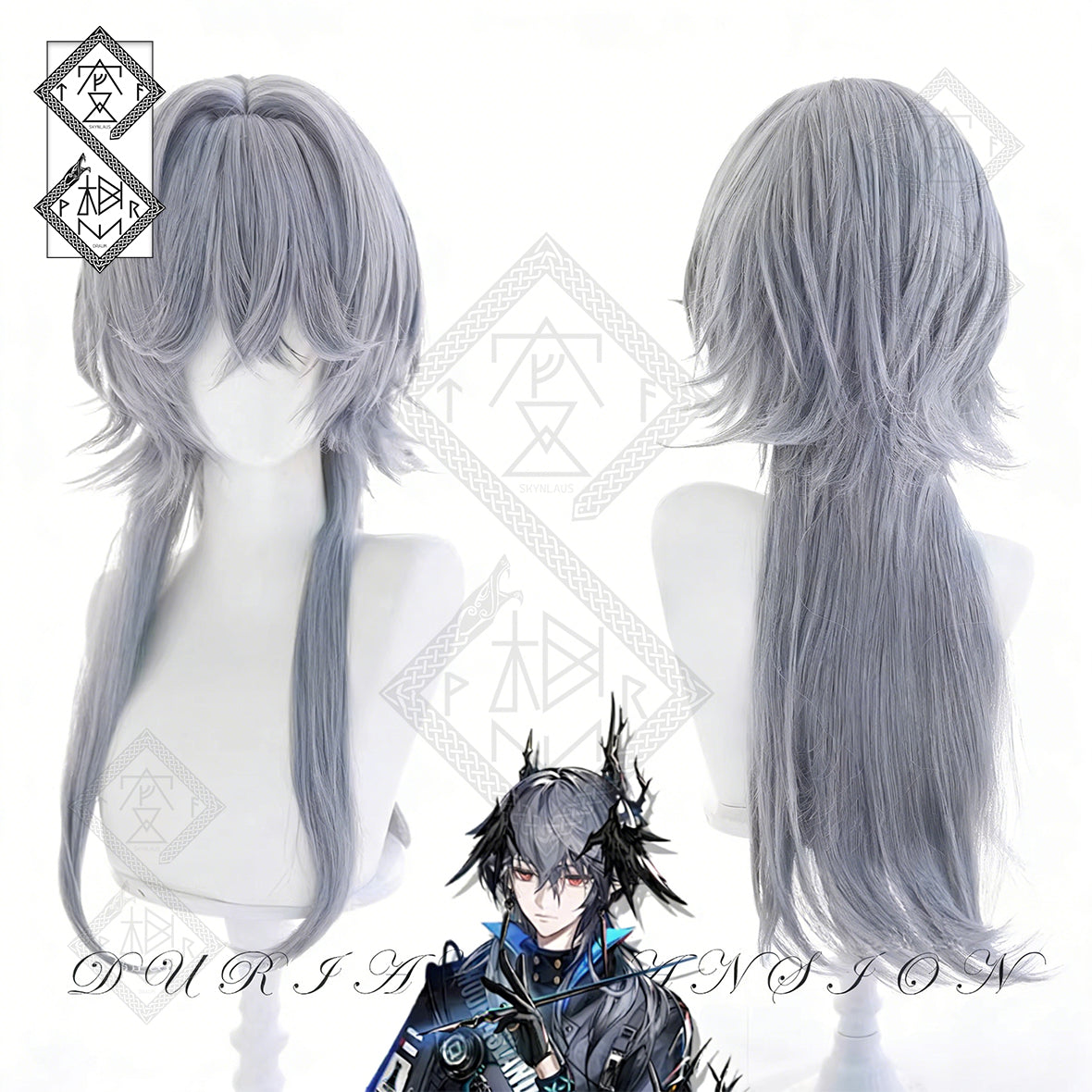 Arknights Logos Cosplay Wig Female Banshee Lace Front Anime Wig Heat Resistant Synthetic Hair