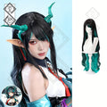 Arknights Dusk Cosplay Wig Long Gradient Wavy Hair Mixed Color Braided Anime Wig Heat Resistant Fiber