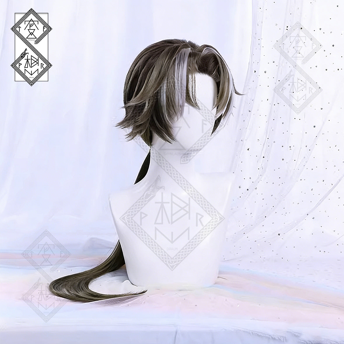 Arknights Chongyue Cosplay Wig Long Hair with Accessories Anime Wig Heat Resistant Fiber