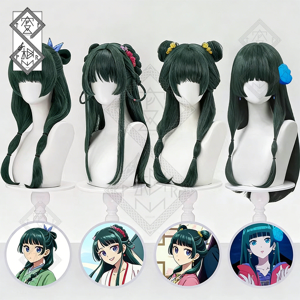 The Apothecary Diaries Maomao Cosplay Wig – Classic Chinese Style Updo with Bangs, Heat Resistant Palace Maid Wig(Palace Maid Style Wig Ver.1)