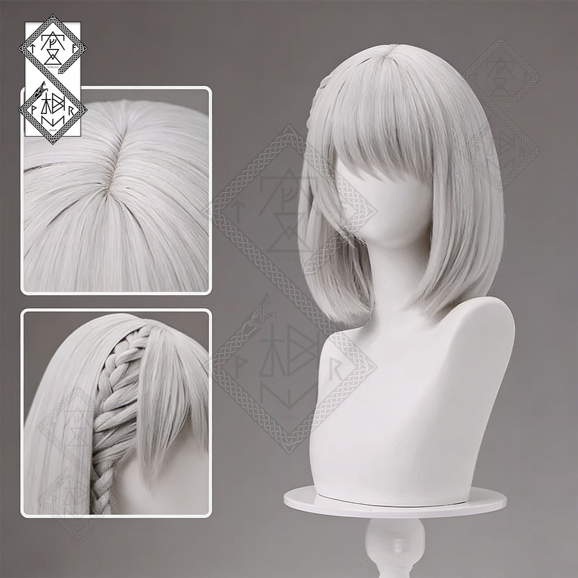 Delta Force Mai Xiaowen Original Skin Cosplay Wig Ink Gradient Ponytail Heat Resistant(Original Skin Ver.1)