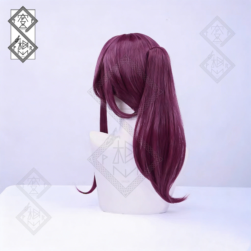 Honkai: Star Rail Kafka Cosplay Wig – Purple High Ponytail Synthetic Hair, Heat-Resistant Anime Costume Accessory for Women