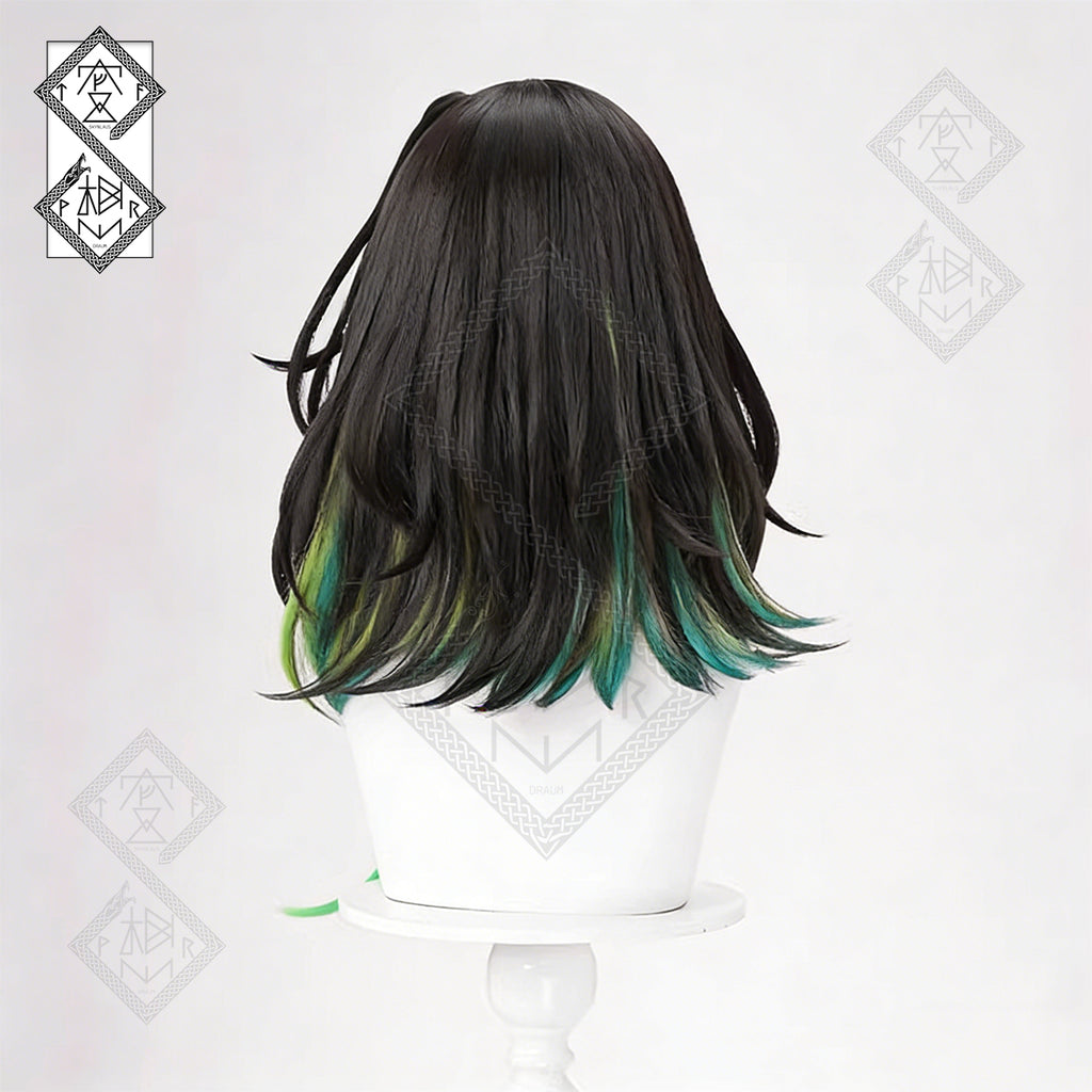 Arknights Mon3tr Cosplay Wig – Multi-Tone Gradient Wig with Highlighted Strands, Heat-Resistant Synthetic Anime Costume Hair