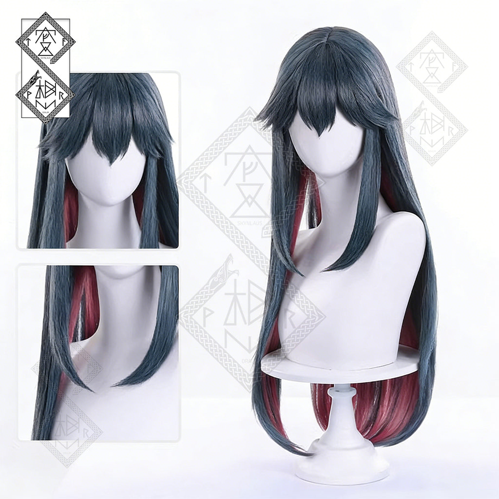 Arknights Texas Cosplay Wig – Long Two Tone Anime Wig | Messenger Texas Cosplay Hair Heat Resistant Synthetic Wig for Halloween