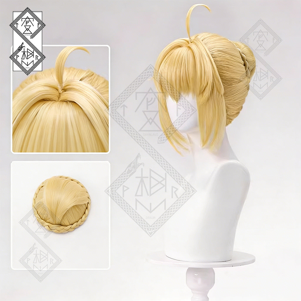 Honkai: Star Rail Saber Cosplay Wig – Fate Collaboration Anime Wig | Blonde Realistic Cosplay Hair Heat Resistant Synthetic Wig for Halloween