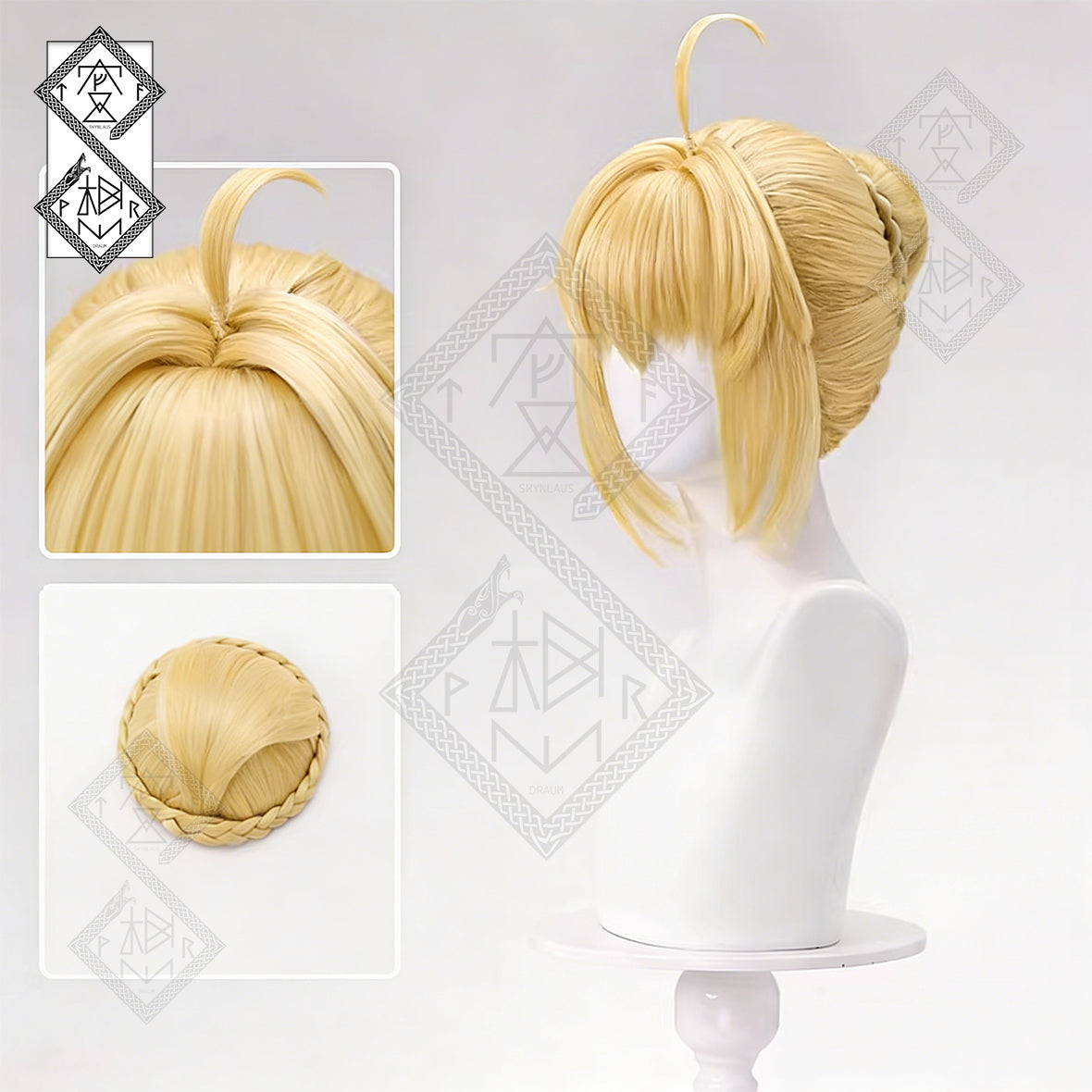 Honkai: Star Rail Saber Cosplay Wig – Fate Collaboration Anime Wig | Blonde Realistic Cosplay Hair Heat Resistant Synthetic Wig for Halloween