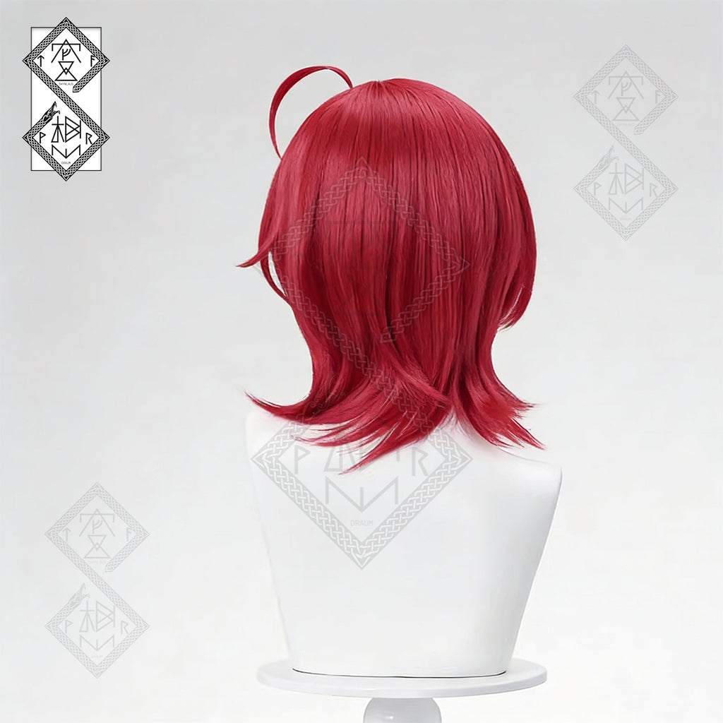 Arknights Exusiai Cosplay Wig – New Outfit Ponytail Anime Wig | Long Red Realistic Cosplay Hair Heat Resistant Synthetic Wig for Halloween