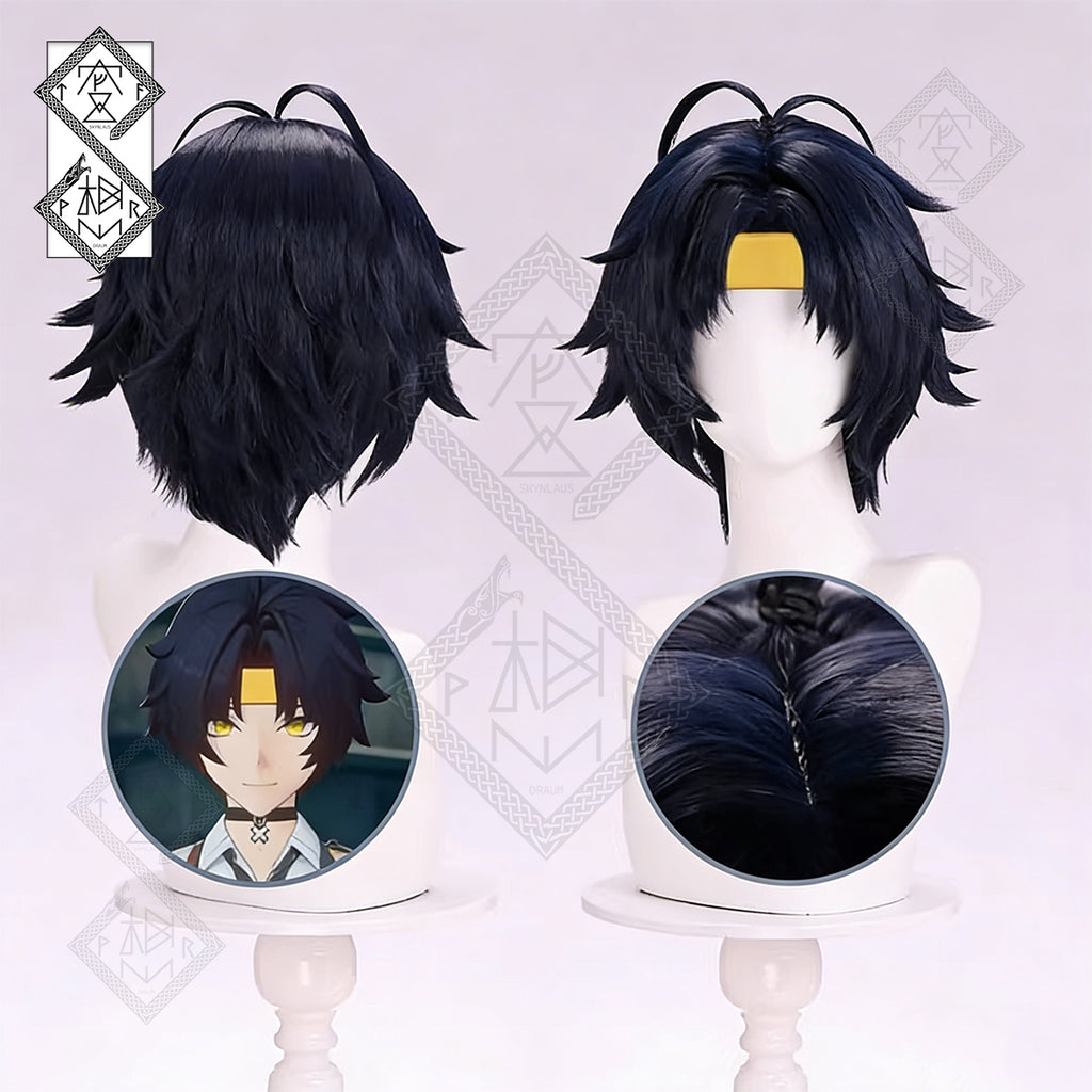 Zenless Zone Zero Asaba Harumasa Cosplay Wig – Layered Short Anime Wig | Middle Part Flipped Hair Heat Resistant Synthetic Wig for Halloween