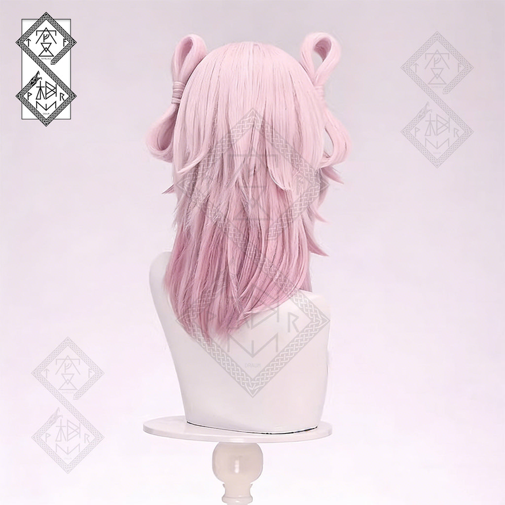 Honkai: Star Rail March 7th Cosplay Wig – Long Anime Wig | Split Bun Realistic Cosplay Hair Heat Resistant Synthetic Wig