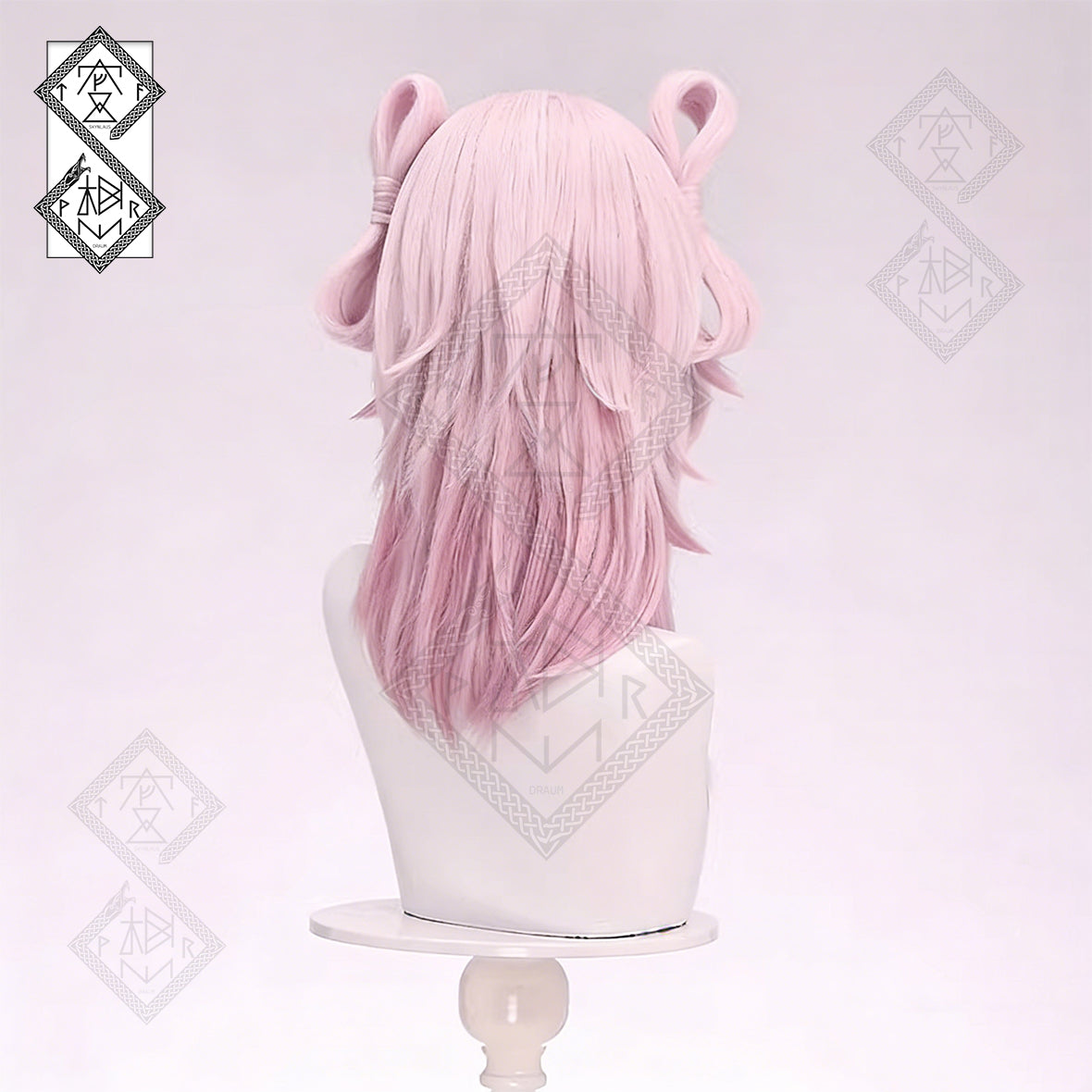 Honkai: Star Rail March 7th Cosplay Wig – Long Anime Wig | Split Bun Realistic Cosplay Hair Heat Resistant Synthetic Wig