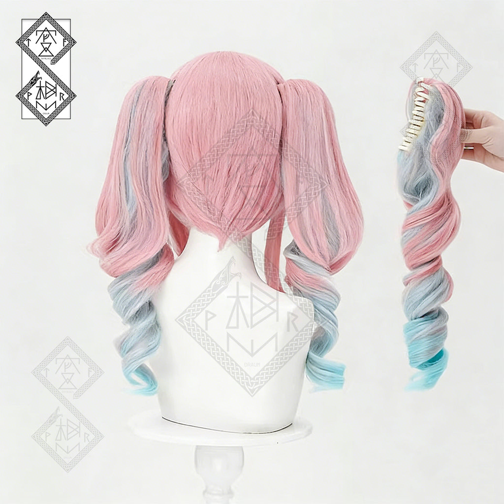 Honkai: Star Rail Hyacinthia Cosplay Wig – Gradient Split Ponytail Anime Wig | Realistic Cosplay Hair Heat Resistant Synthetic Wig