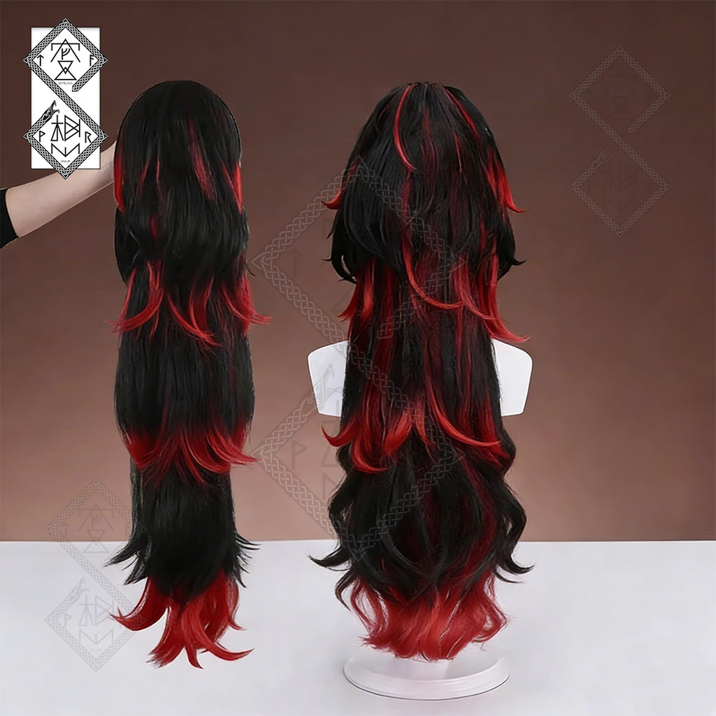 Demon Slayer Yoriichi Tsugikuni Cosplay Wig – Anime Wig with Front Hair & Tiger-Claw Clip