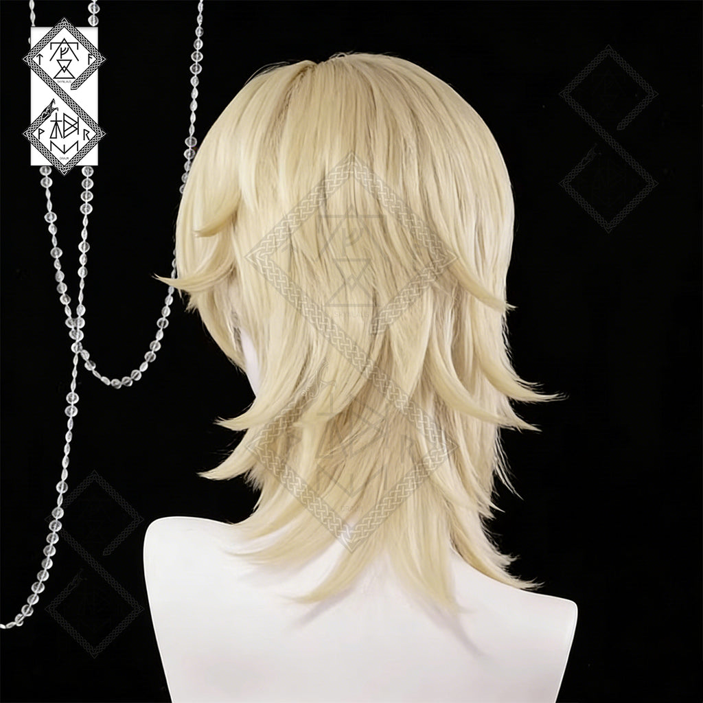 Honkai: Star Rail Aventurine Cosplay Wig – Layered Mullet Wolf Cut Short Hair Anime Wig