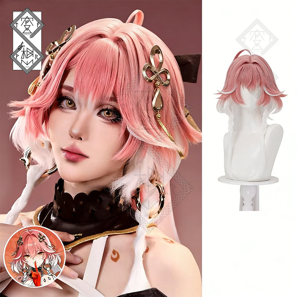 Wuthering Waves Changli Cosplay Wig – Long Gradient Split Ponytail with Clip, Center Part Anime Game Costume Wig