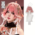 Wuthering Waves Changli Cosplay Wig – Long Gradient Split Ponytail with Clip, Center Part Anime Game Costume Wig