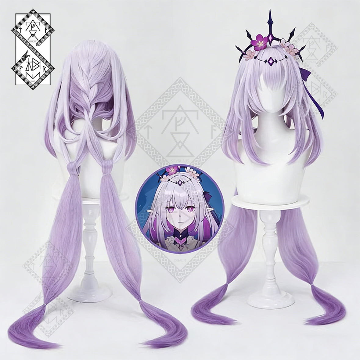 Honkai: Star Rail Castorice Cosplay Wig – Braided Anime Wig with Curly Bangs