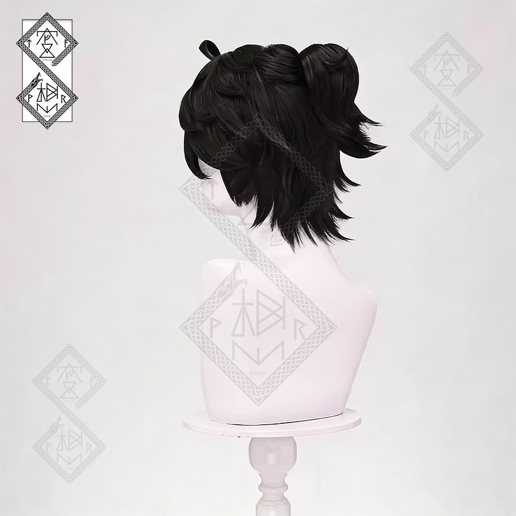 Identity V Prisoner Cosplay Wig – Black Split Ponytail Wig with Clip (Esports Ver.)