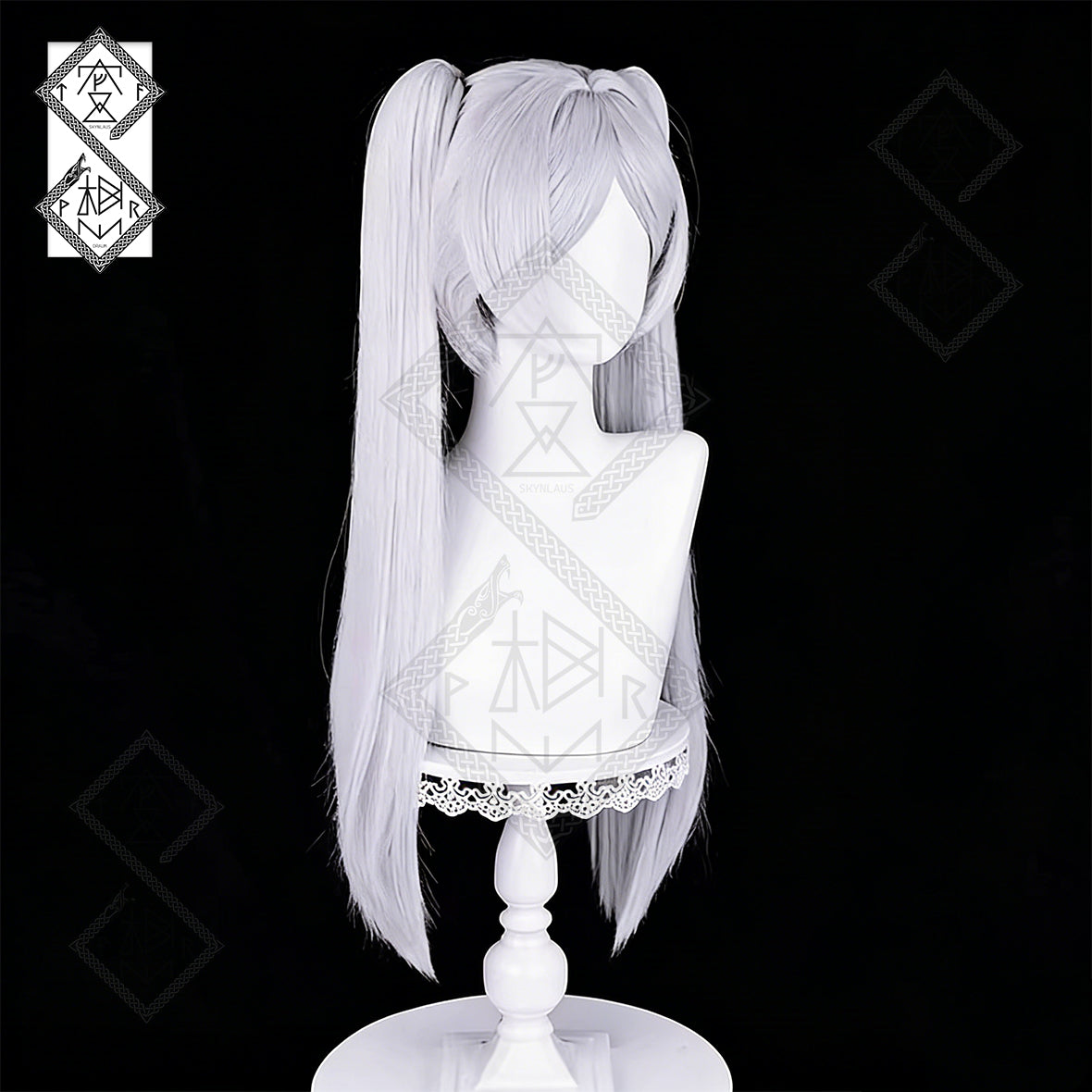 Frieren Beyond Journey's End Frieren Cosplay Wig – Long Straight Hair with Ponytail, Realistic Hairline, Heat Resistant(Style 1 - Tied Hairstyle)
