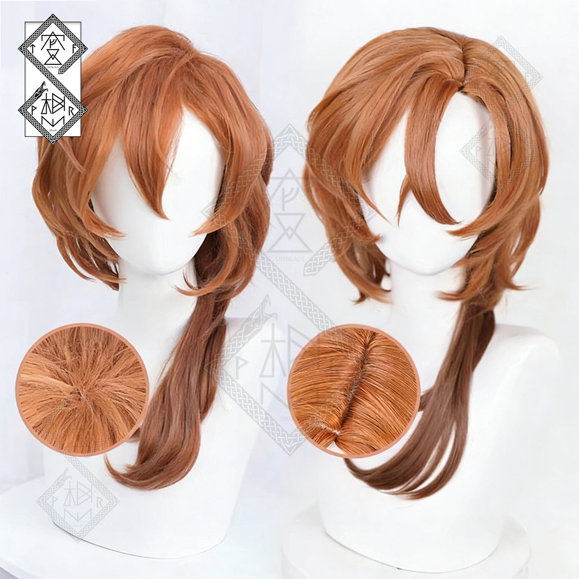 Bungo Stray Dogs Chuuya Nakahara Cosplay Wig – Gradient Color Messy Wavy Hair, Easy Styling, Heat-Resistant Synthetic Wig(Teased Top Style)