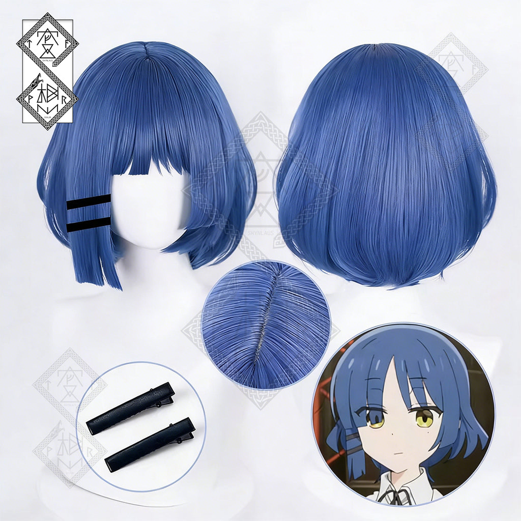 Bocchi the Rock Ryo Yamada Cosplay Wig Short Blue Anime Wig Heat Resistant Synthetic Hair for Halloween Party Costume