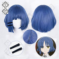 Bocchi the Rock Ryo Yamada Cosplay Wig Short Blue Anime Wig Heat Resistant Synthetic Hair for Halloween Party Costume