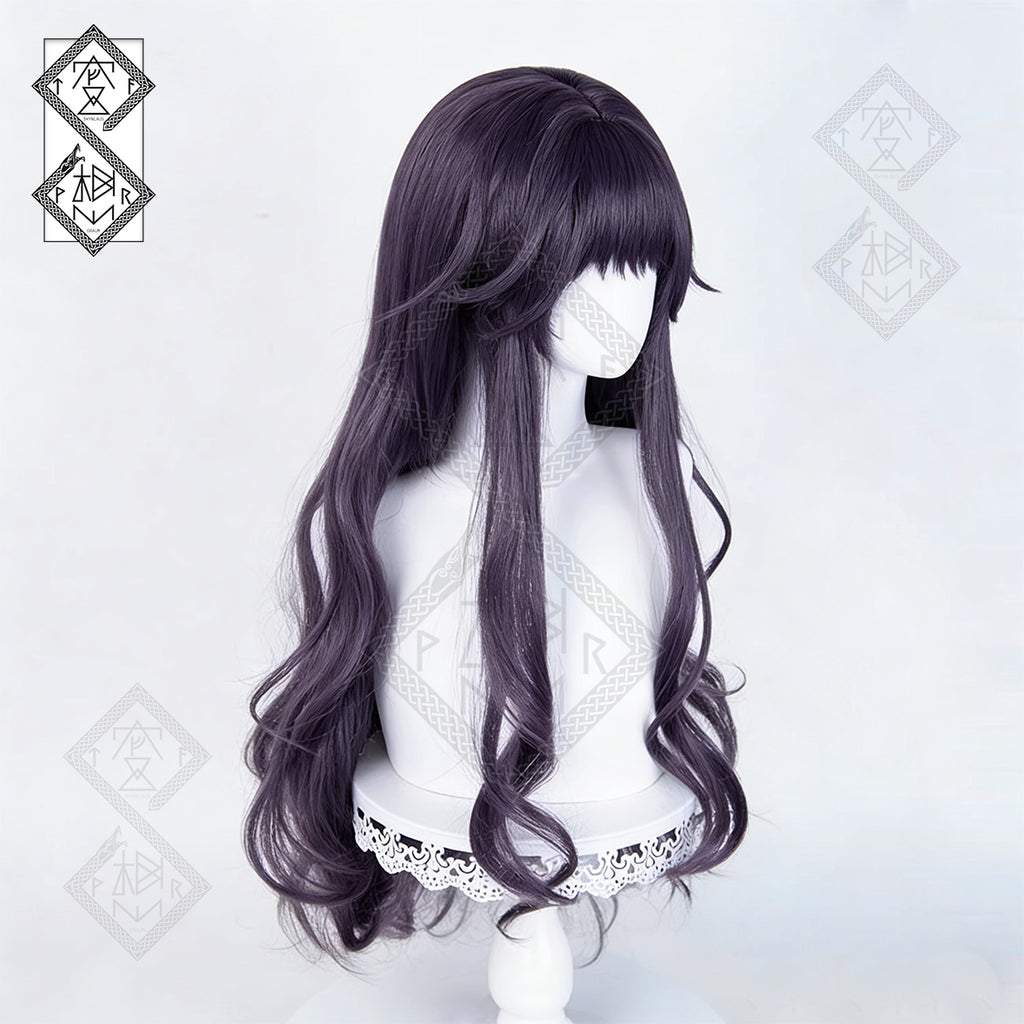 Kaoruko Waguri Cosplay Wig The Fragrant Flower Blooms with Dignity Anime Wig Long Gray Purple Synthetic Hair Heat Resistant for Halloween Costume Party（Style 1: Basic Version）