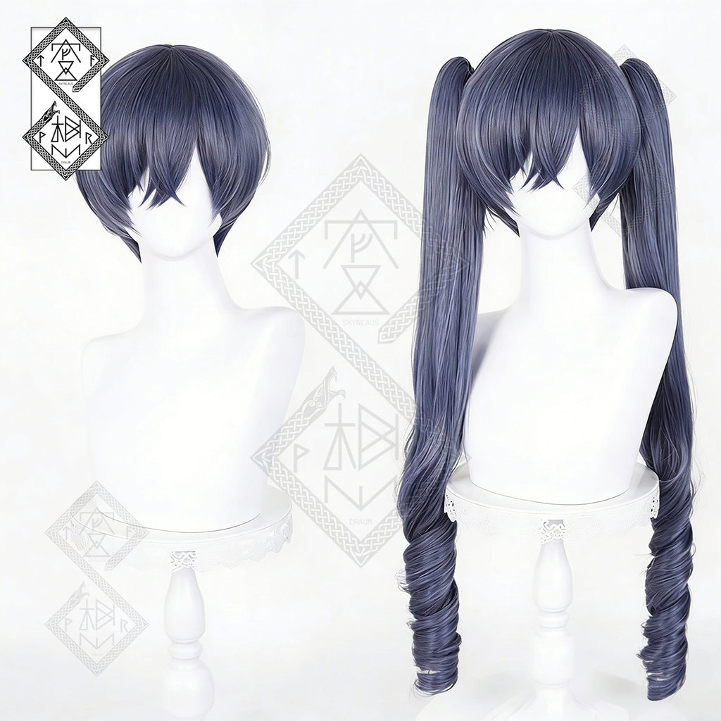 Ciel Phantomhive Cosplay Wig Black Butler Blue Gray Mixed Color Anime Wig Heat Resistant Synthetic Hair(Short Hair Ver.1)