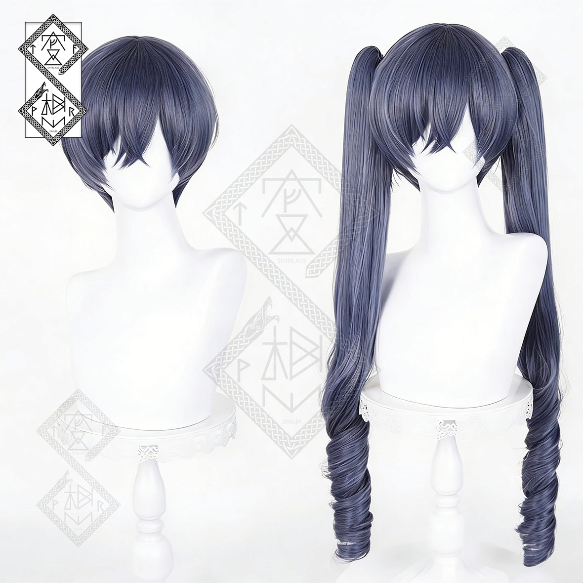 Ciel Phantomhive Cosplay Wig Black Butler Blue Gray Mixed Color Anime Wig Heat Resistant Synthetic Hair(Short Hair Ver.1)