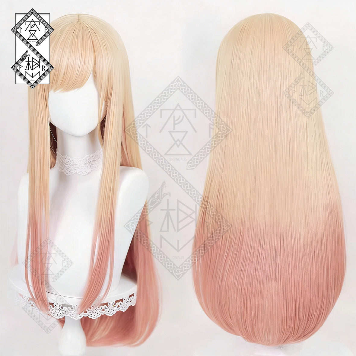Marin Kitagawa Cosplay Wig – My Dress-Up Darling Blonde to Pink Gradient Anime Wig for Costume & Halloween(Style 1: Ombre Wig)