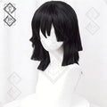 Demon Slayer Obanai Iguro Cosplay Wig – Black Thick Fluffy Anime Hair Wig (2 Versions) Ver.1 Teased Top
