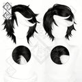 Seer Noir Cosplay Wig – Black & White Gradient Top Hair Identity V Under Truth(Ver.1 Fluffy Top)