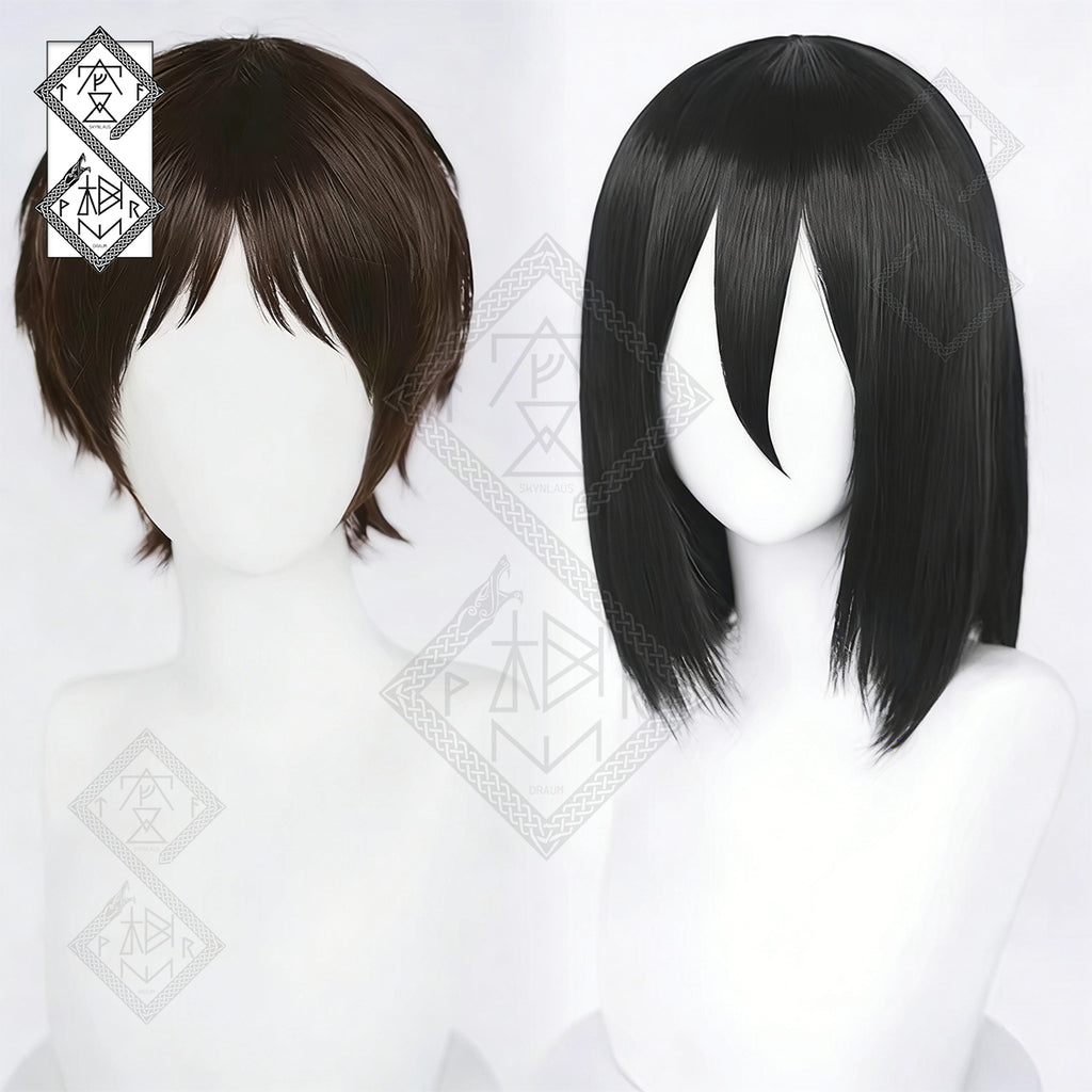 Eren Yeager Mikasa Ackerman Cosplay Wig – Smooth Easy Style Anime Hair Attack on Titan(Ver.1 Eren Wig)