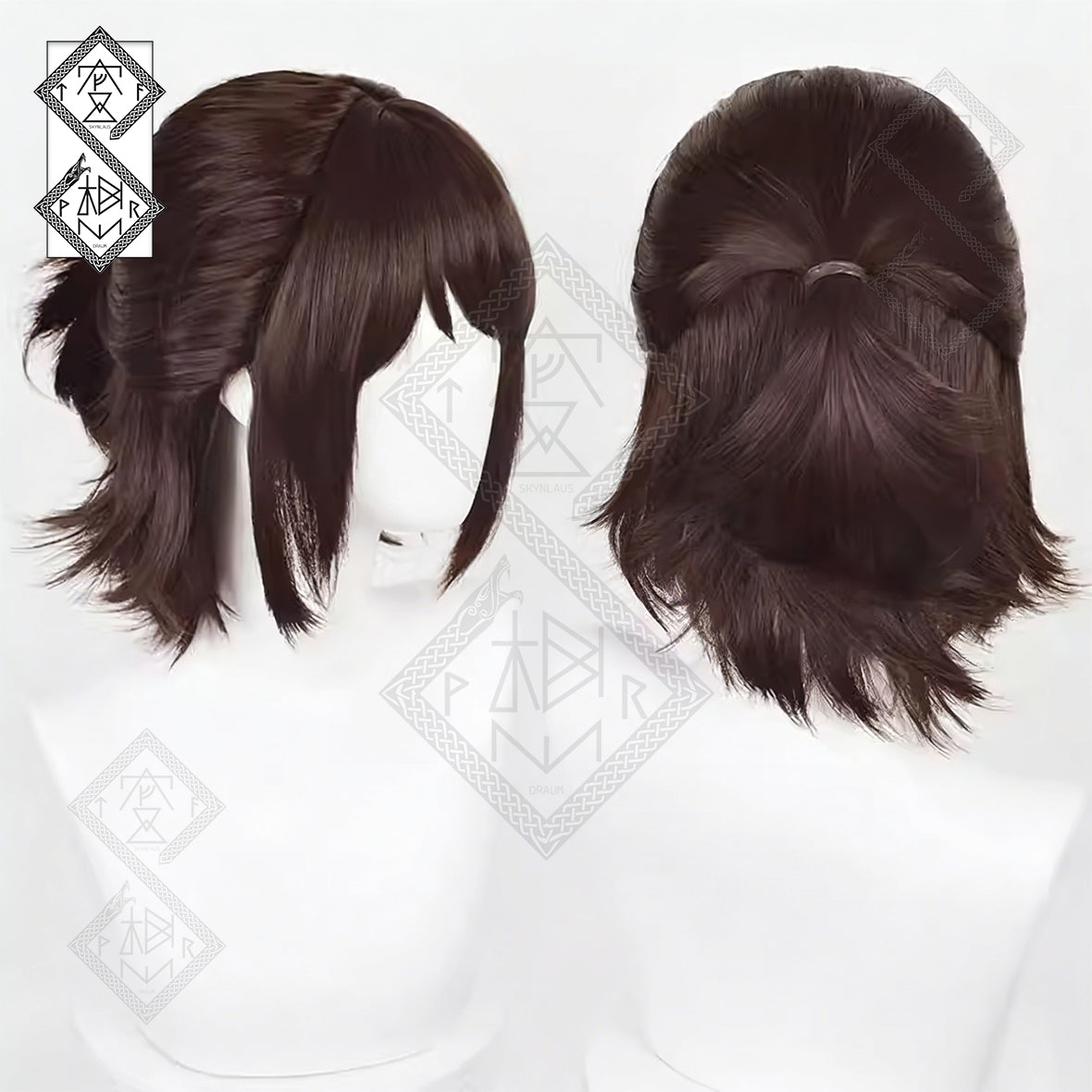 Hange Zoe Cosplay Wig – Sasha Half-Up Dark Brown Anime Hair Attack on Titan(Ver.1 Half-up Main Wig)