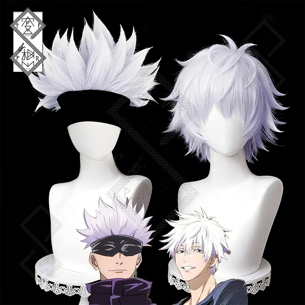 Jujutsu Kaisen Satoru Gojo Cosplay Wig – Spiky & Tousled, Custom Color, Easy Styling(Ver.1 Loose Hair Version)