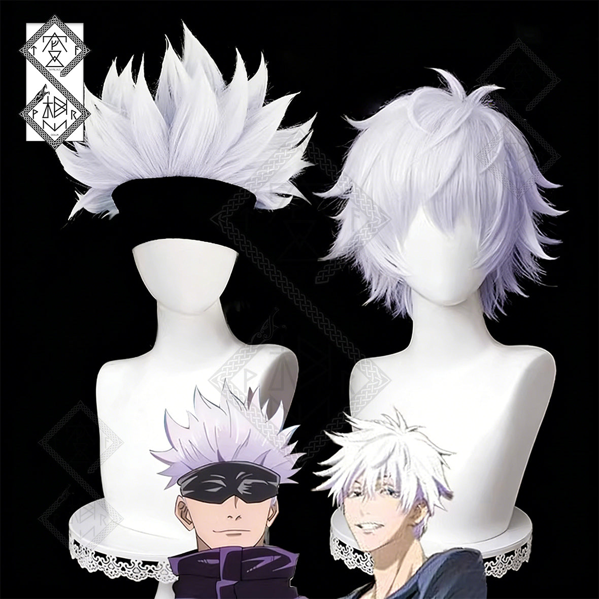 Jujutsu Kaisen Satoru Gojo Cosplay Wig – Spiky & Tousled, Custom Color, Easy Styling(Ver.1 Loose Hair Version)