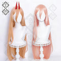 Chainsaw Man Power Cosplay Wig – Custom Blended Color, Smooth & Easy Styling(Ver.1 Apricot Orange)
