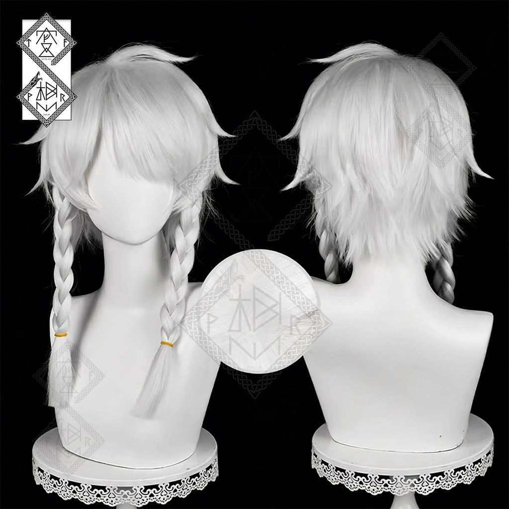 Identity V Seer White Cosplay Wig – Pre-Styled Fluffy Hair, Heat Resistant Synthetic Anime Wig