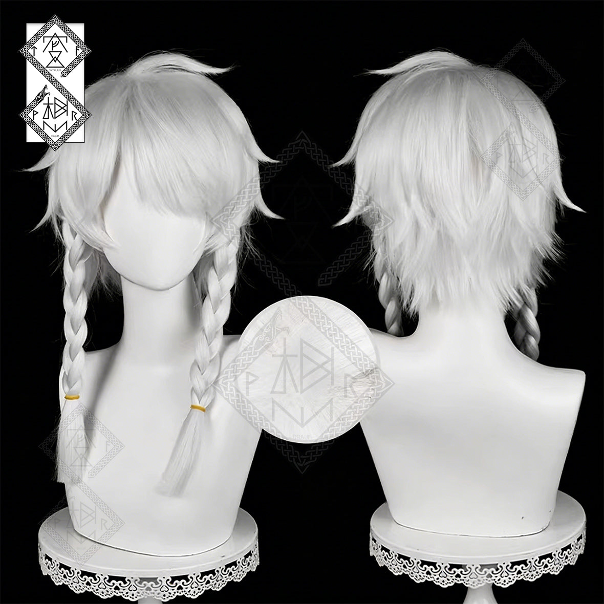 Identity V Seer White Cosplay Wig – Pre-Styled Fluffy Hair, Heat Resistant Synthetic Anime Wig