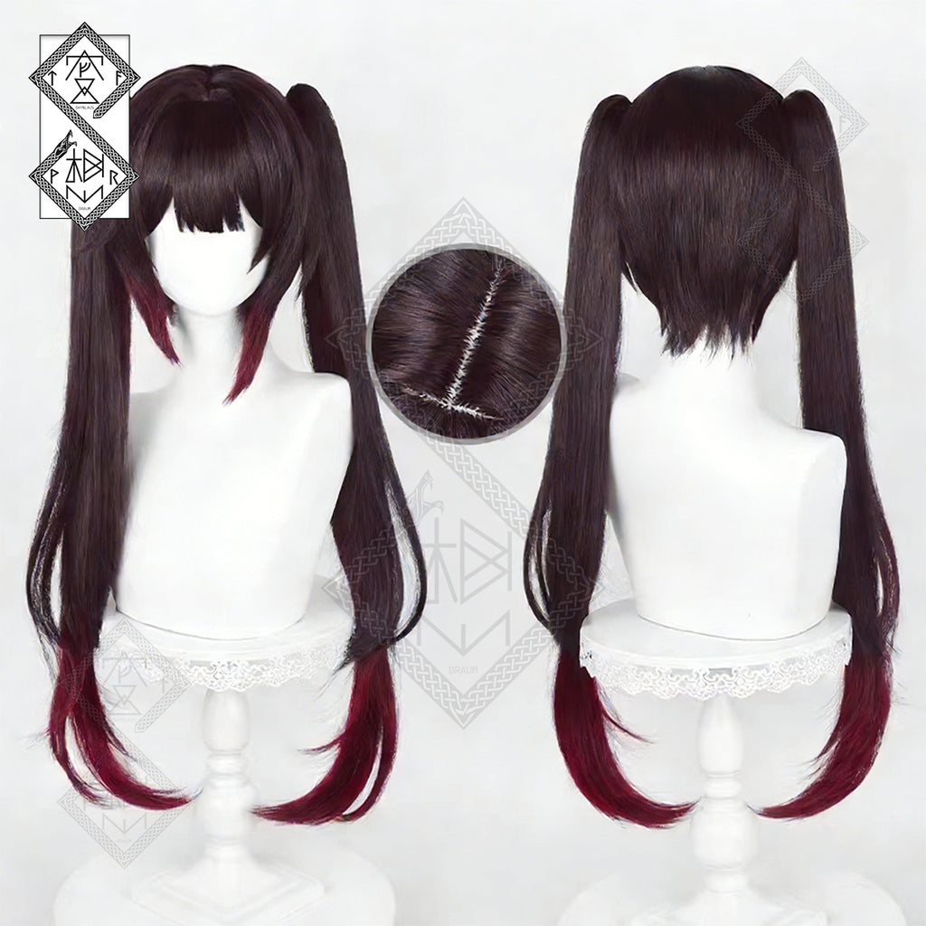 Honkai: Star Rail Sparkle Cosplay Wig – Gradient Two-Tone Ponytail with Clip, Heat Resistant Synthetic Hair