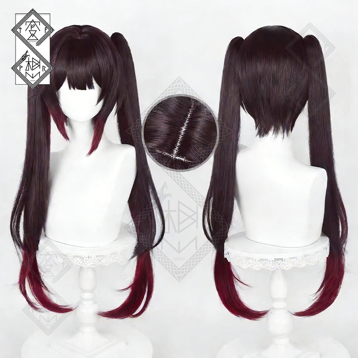 Honkai: Star Rail Sparkle Cosplay Wig – Gradient Two-Tone Ponytail with Clip, Heat Resistant Synthetic Hair