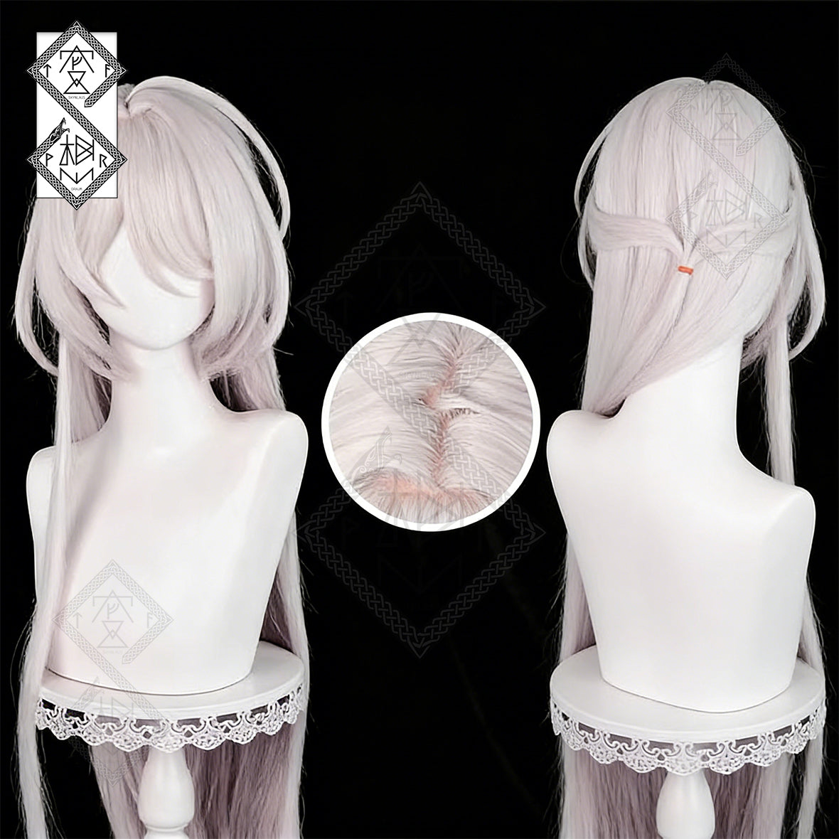 Honkai: Star Rail Acheron Cosplay Wig – Side Part, Faded Custom Color, Realistic(Ver.2)